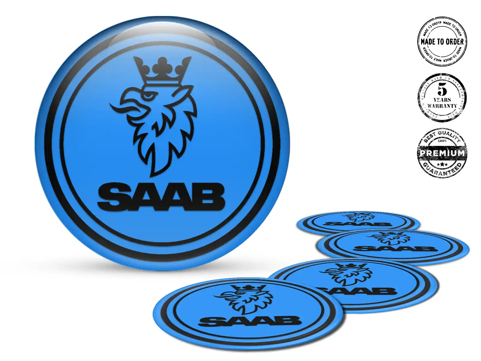 Saab Gewölbte Plaketten Perfekt für Felgenaufkleber